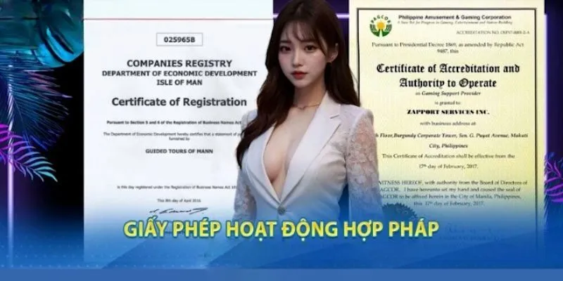 Nhà cái hiện sở hữu rất nhiều giấy phép hợp pháp